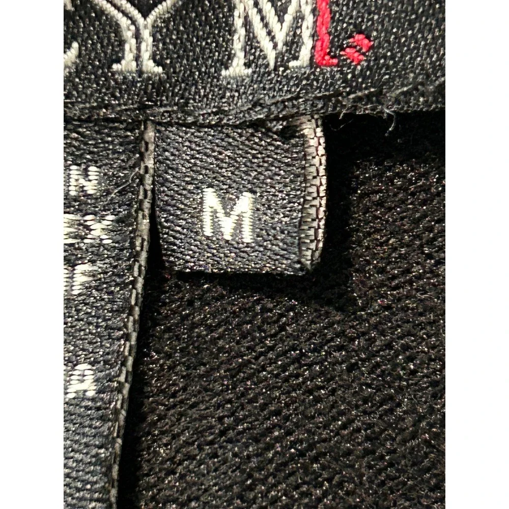 Tracy M Womens Black Beaded Sequin Cardigan Sweater Scoop Neck Ribbed Size M